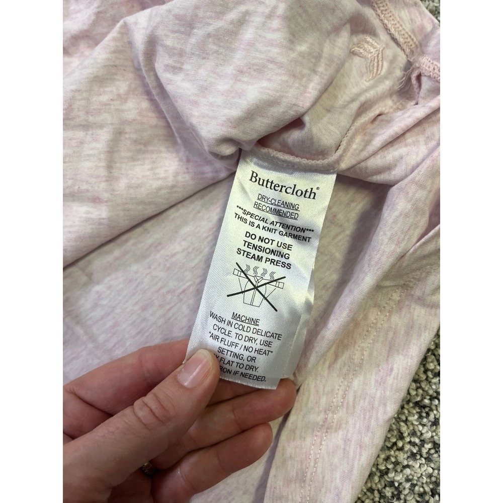 Buttercloth Womens Regular Fit Long Sleeve Pink‎ Marled Cotton Blend T Shirt M - Picture 4 of 12